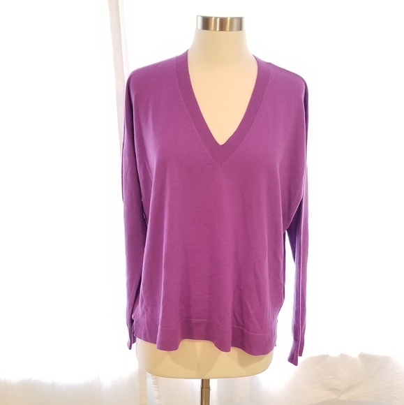 J Crew Tilly Purple Merino Wool Sweater Size M - Picture 1 of 7